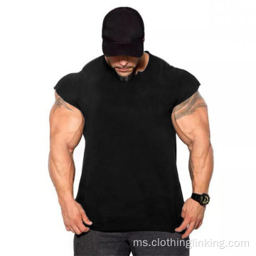 Workout Muscle Slim cotton T-shirt Fit untuk Lelaki